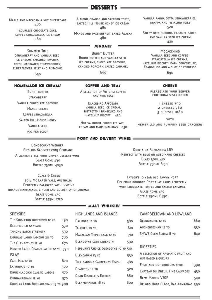 Blackbird Philippines Menu Prices 