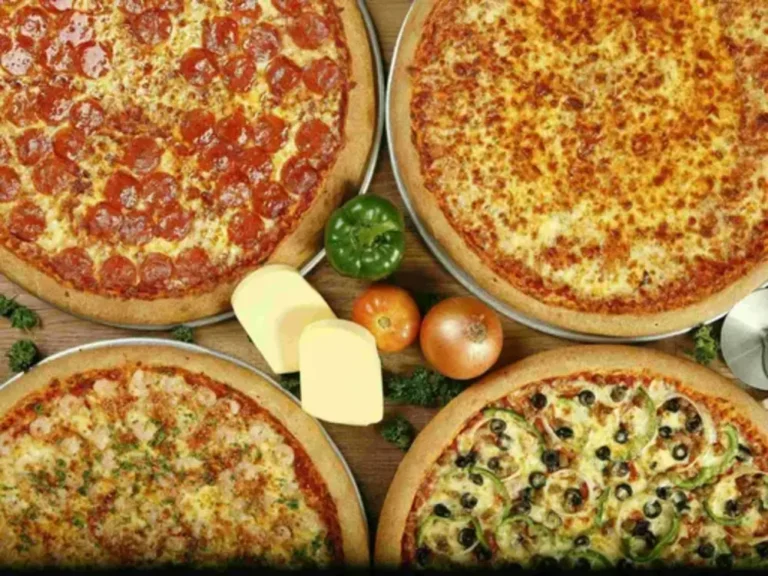 Four Pizzas in different flavors, a menu of S & R Philippines resturant.