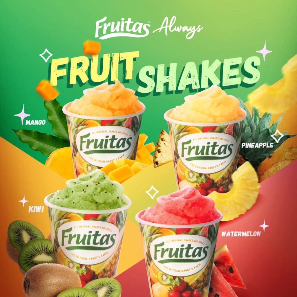 Fruit shakes, a menu of Fruitas Philippines resturant.