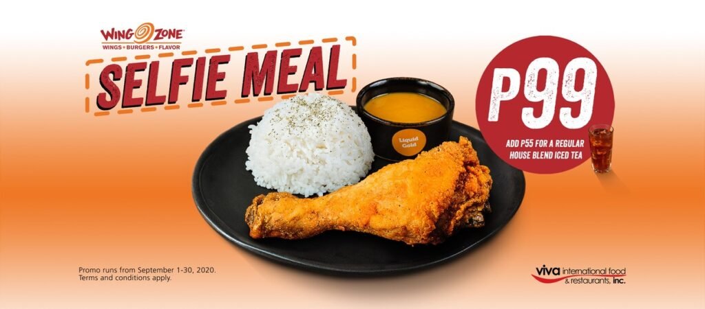 Chicken leg with rice in a plate, a menu of Wing Zone Philippines resturant.