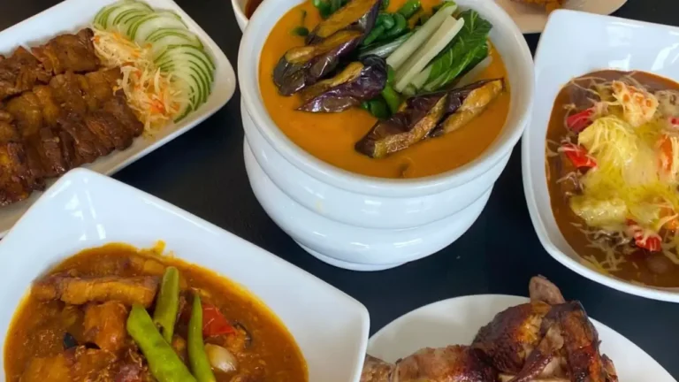 Soups, meats and other food in bowls, a menu of baliwag philippines resturant.