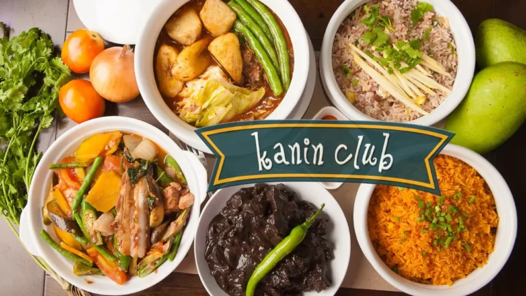 Different kind of food in plates, a menu of kanin club philippines resturant.