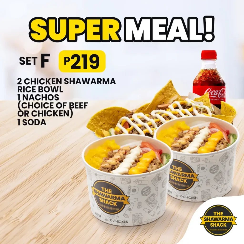 Super meal all dishes, a menu of shawarma stack philippines resturant.