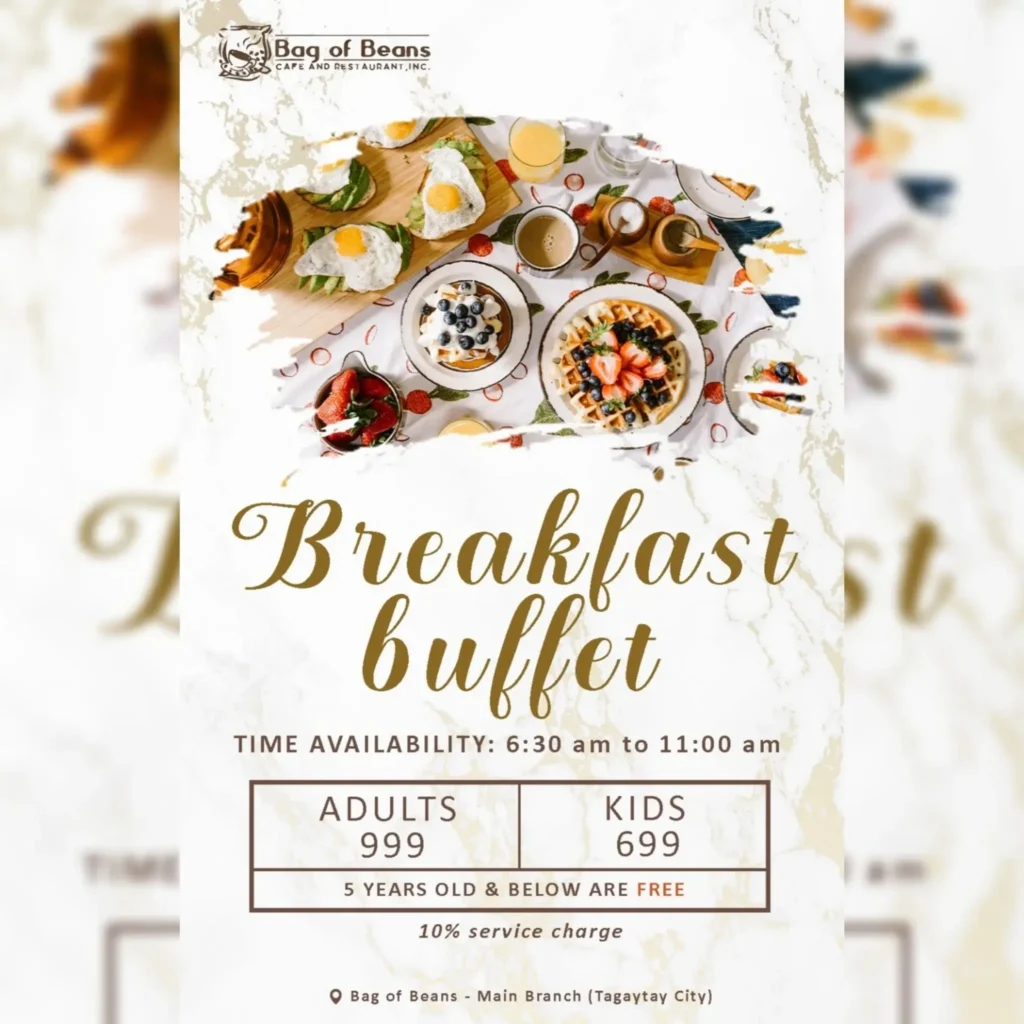 Bag of Beans Breakfast Menu
