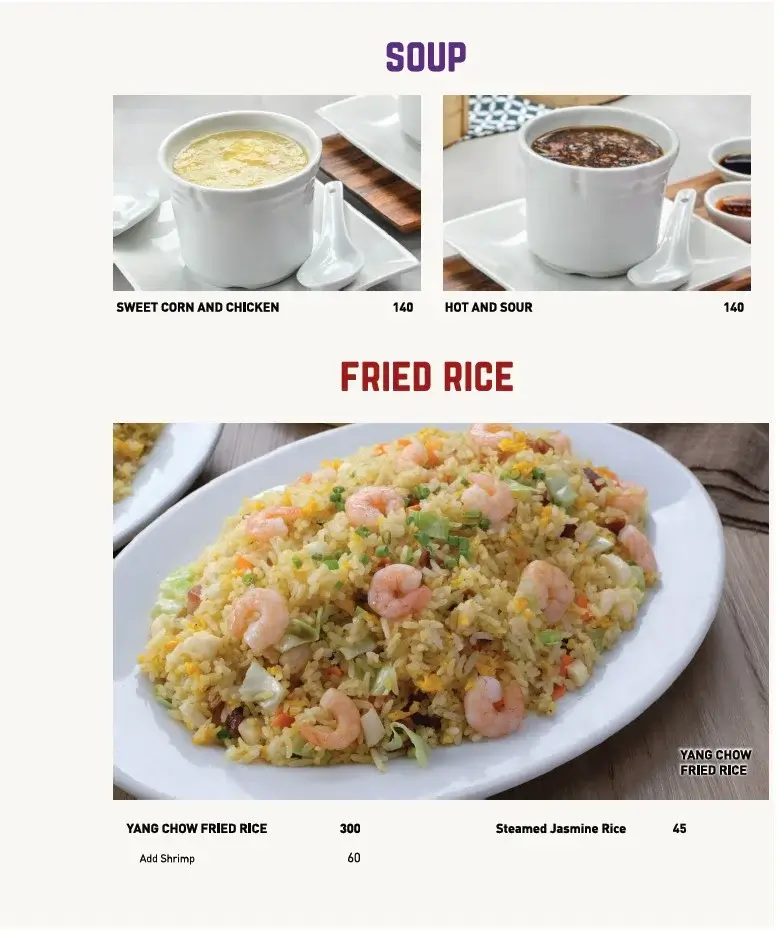Soup and fried, a menu of Super Bowl of China Philippines resturant.