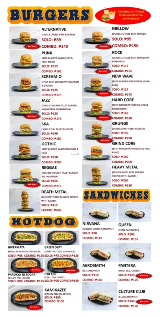 Jaz Rock Menu with Prices