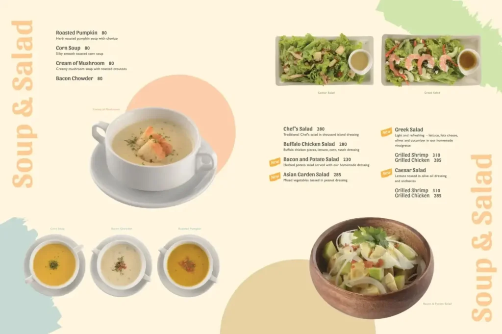 Miguel and Maria Soup & Salad Menu with Prices