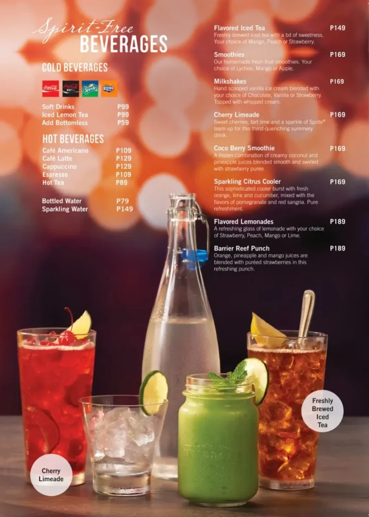 Outback Steakhouse Beverages Menu with Prices