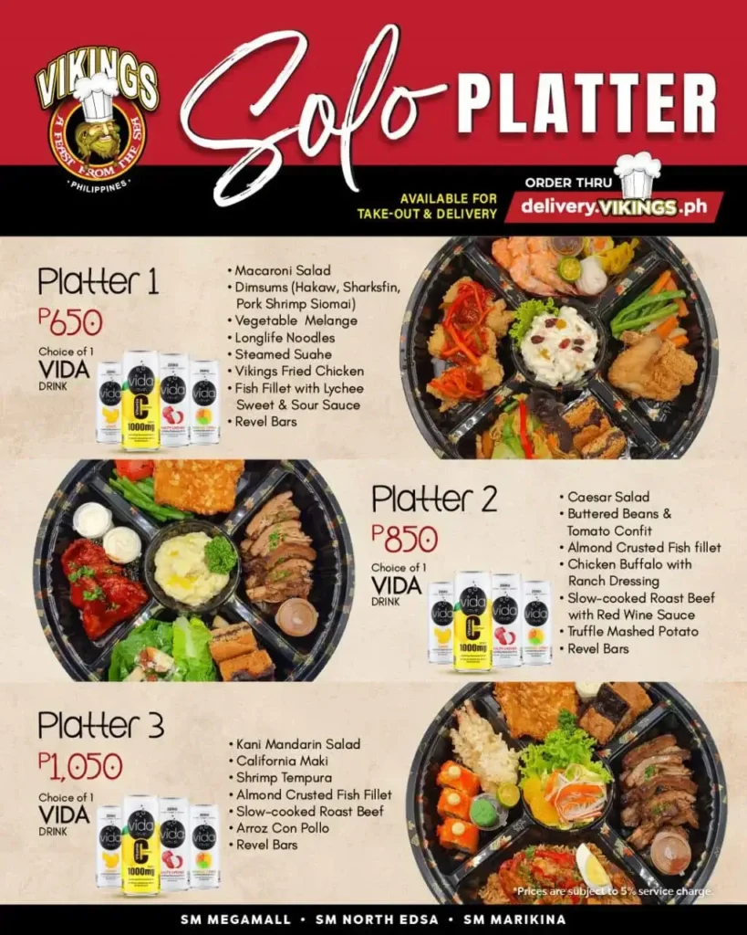 Vikings Philippines Menu with Prices