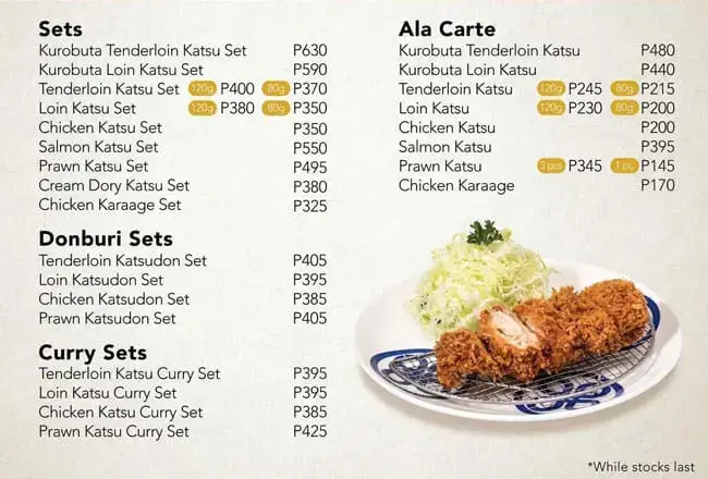 Maisen Tonkatsu Special Menu with Prices