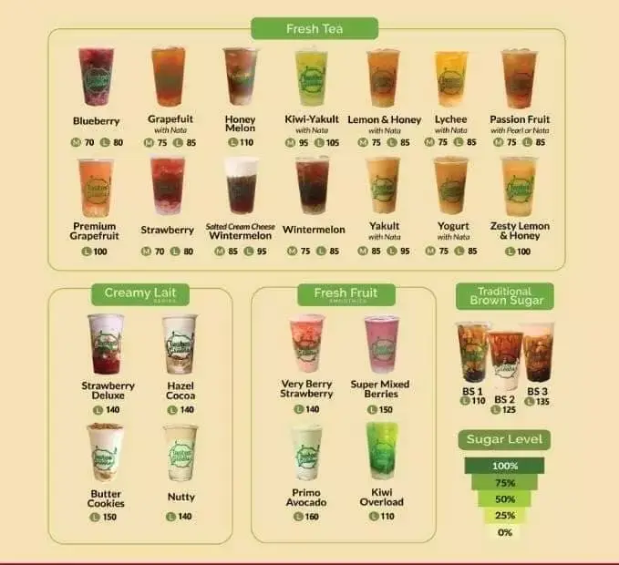 Tastes From The Greens Frest Fruit and others Menu with Prices